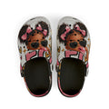 Kids Foam Clogs — Cute Afro Puff Girl Design with Pink Bows