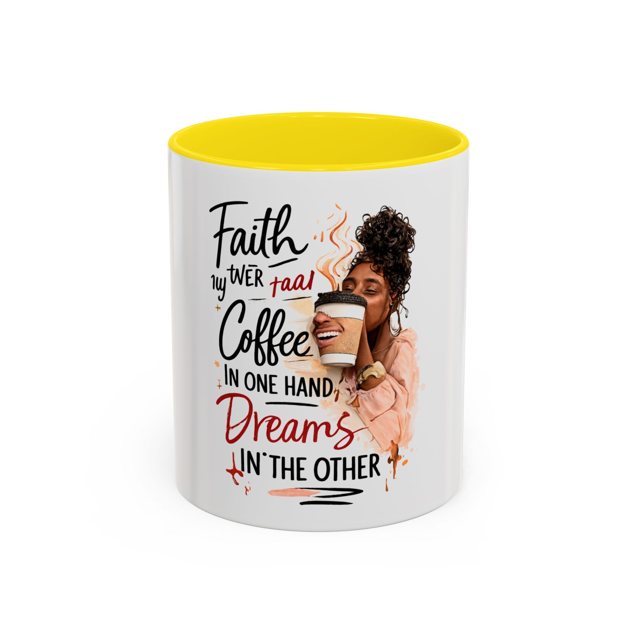 Faith, Coffee & Dreams Accent Mug — Inspirational 11/15oz Coffee Cup