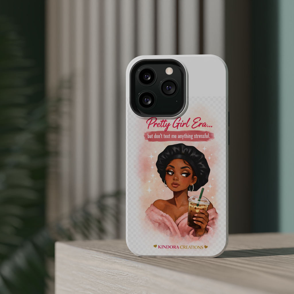 Phone Case — "Pretty Girl Era" Magnetic Impact-Resistant Case (Coffee & Bonnet Design)