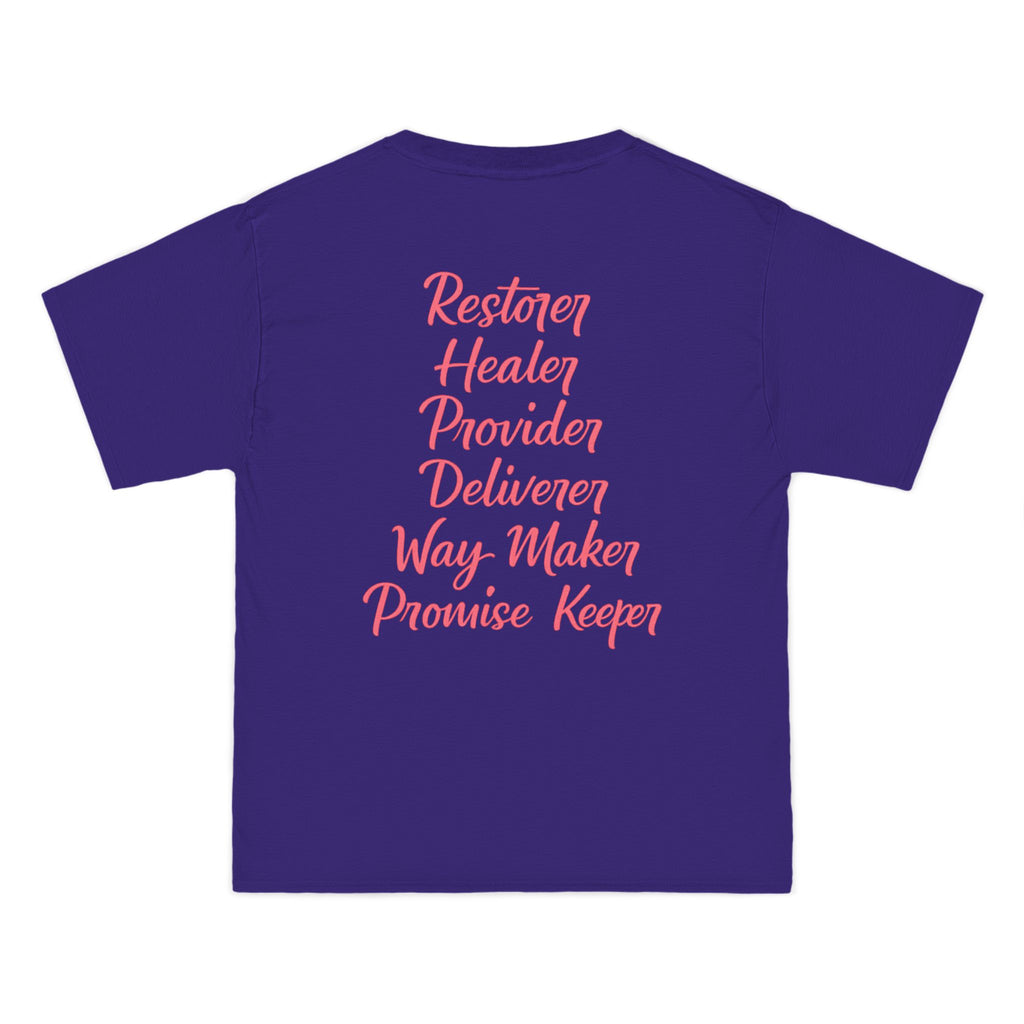 Inspirational Christian T-Shirt — "God Is With Her; She Will Not Fall" (Pink Butterfly)