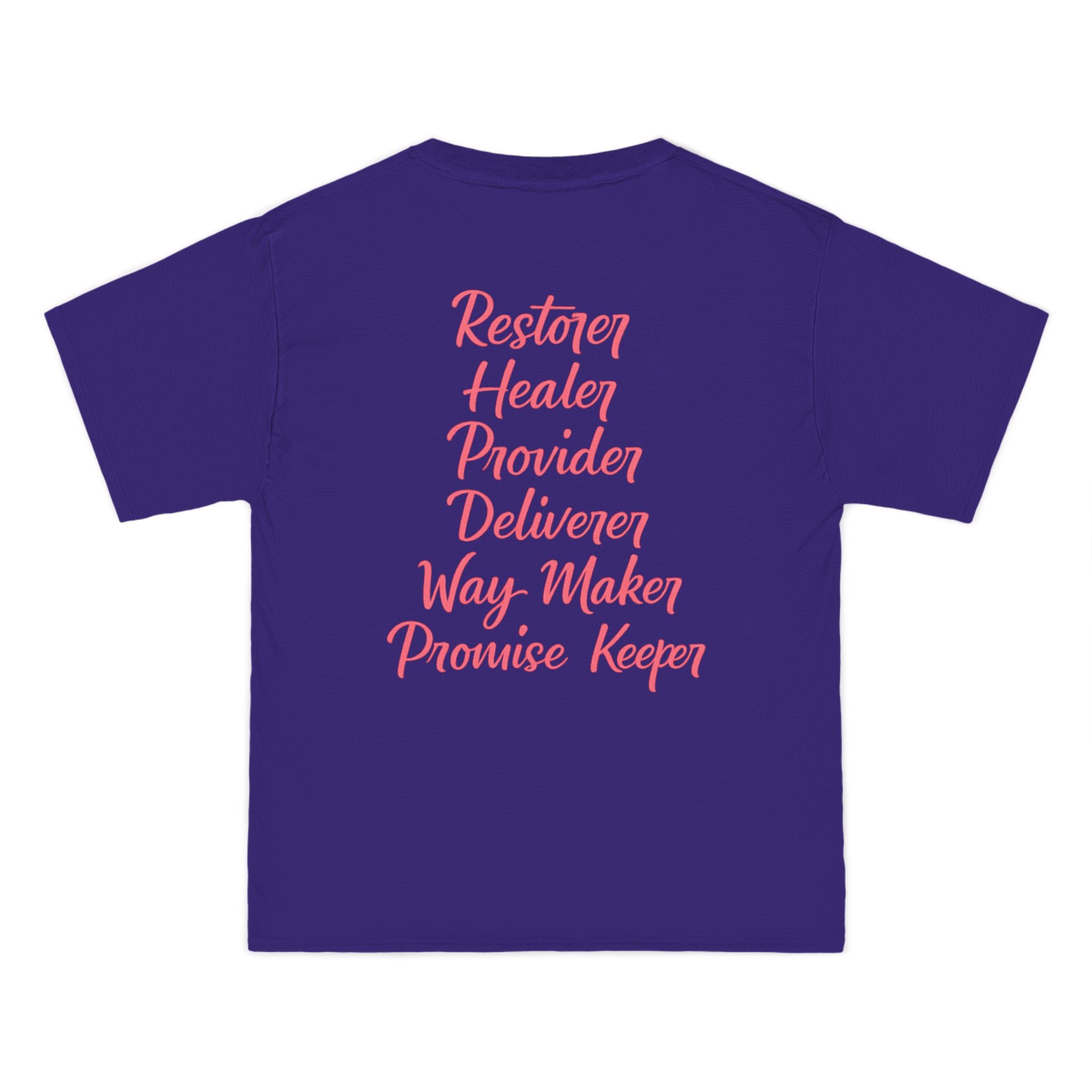 Inspirational Christian T-Shirt — "God Is With Her; She Will Not Fall" (Pink Butterfly)