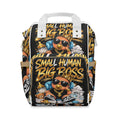 Diaper Backpack — "Small Human Big Boss" Multifunctional Baby Bag