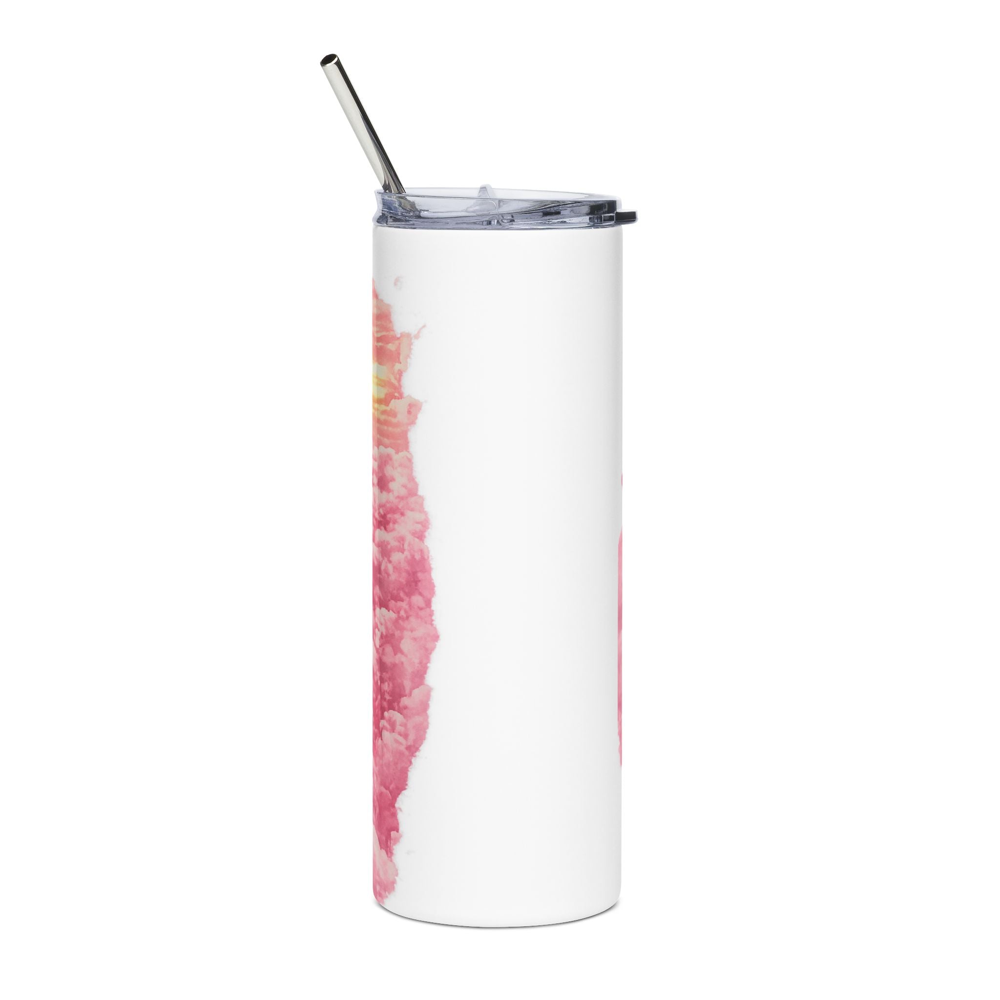20oz Travel Tumbler - “Catch Flights Not Feelings” Pink Cloud Stainless Steel Cup