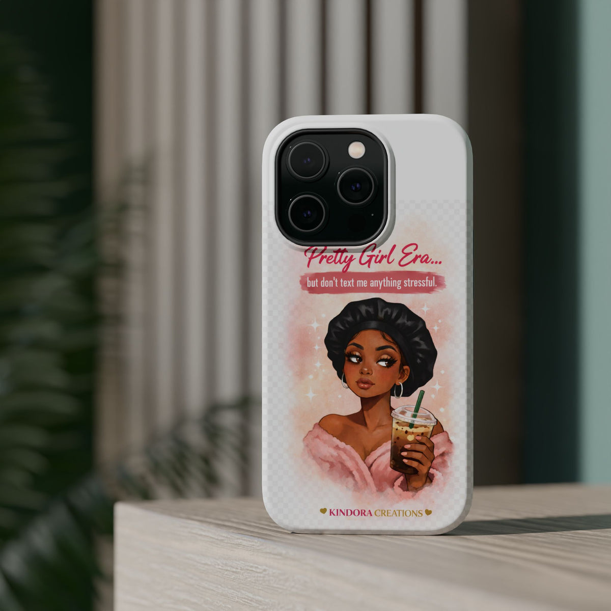 Phone Case — "Pretty Girl Era" Magnetic Impact-Resistant Case (Coffee & Bonnet Design)