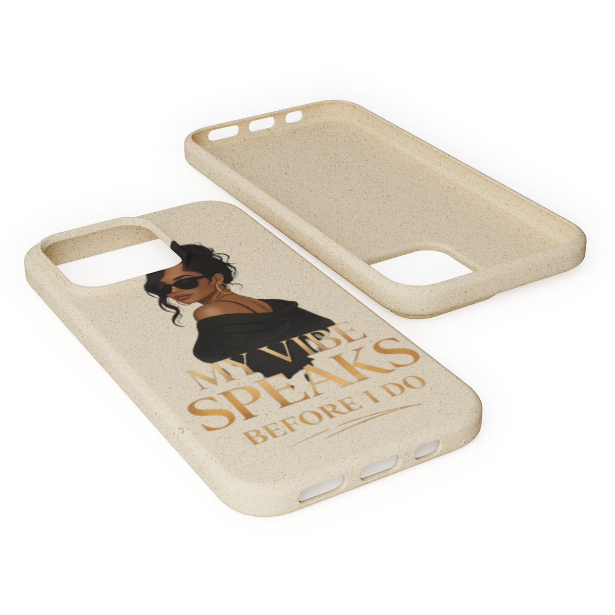 Biodegradable Phone Case — 'My Vibe Speaks Before I Do' Stylish Eco-Friendly Phone Cover