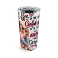 Coffee Confidence Tumbler 20oz | Phrase Drinkware, Pink Girl Illustration