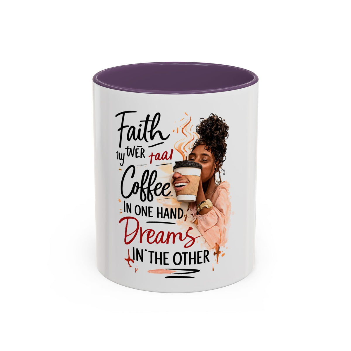 Faith, Coffee & Dreams Accent Mug — Inspirational 11/15oz Coffee Cup
