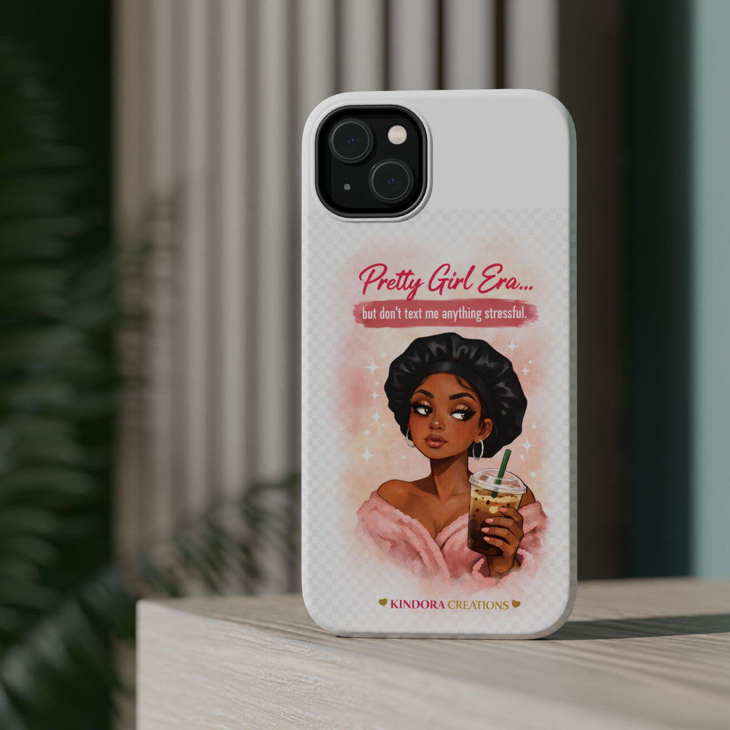 Phone Case — "Pretty Girl Era" Magnetic Impact-Resistant Case (Coffee & Bonnet Design)