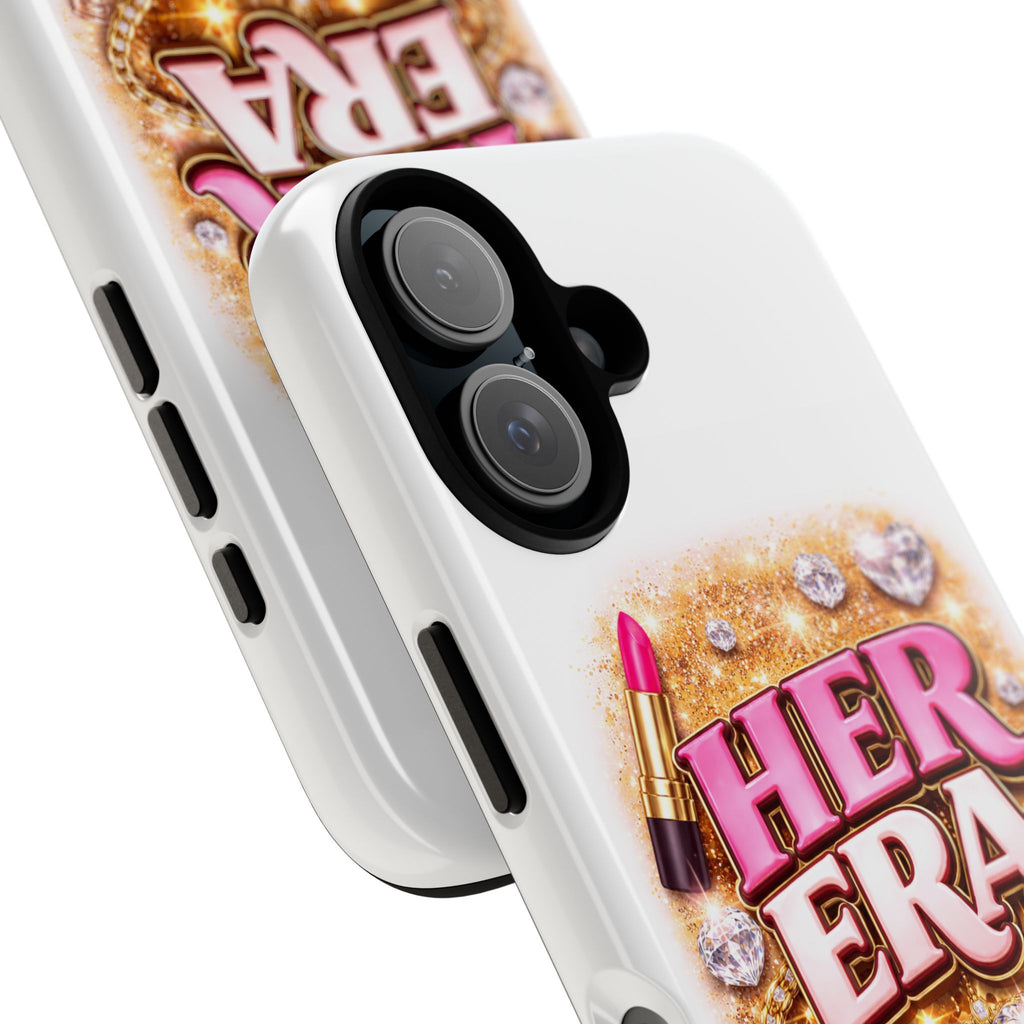 Her Era Phone Case — Glamorous Pink Lipstick, Purse & Diamonds Protective Cover