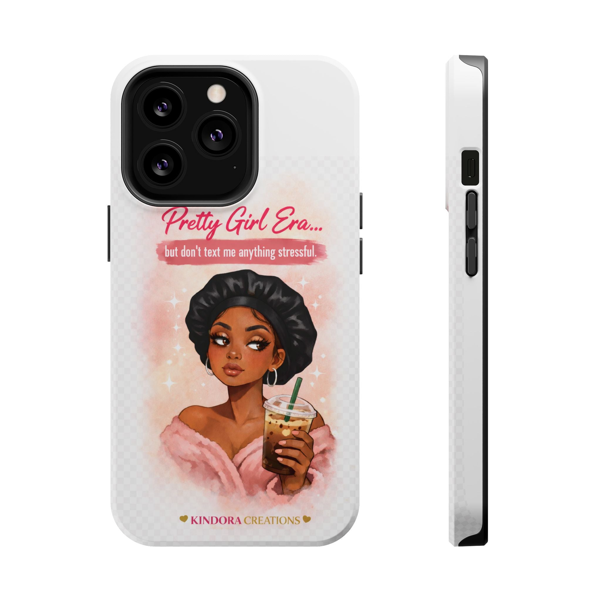 Phone Case — "Pretty Girl Era" Magnetic Impact-Resistant Case (Coffee & Bonnet Design)