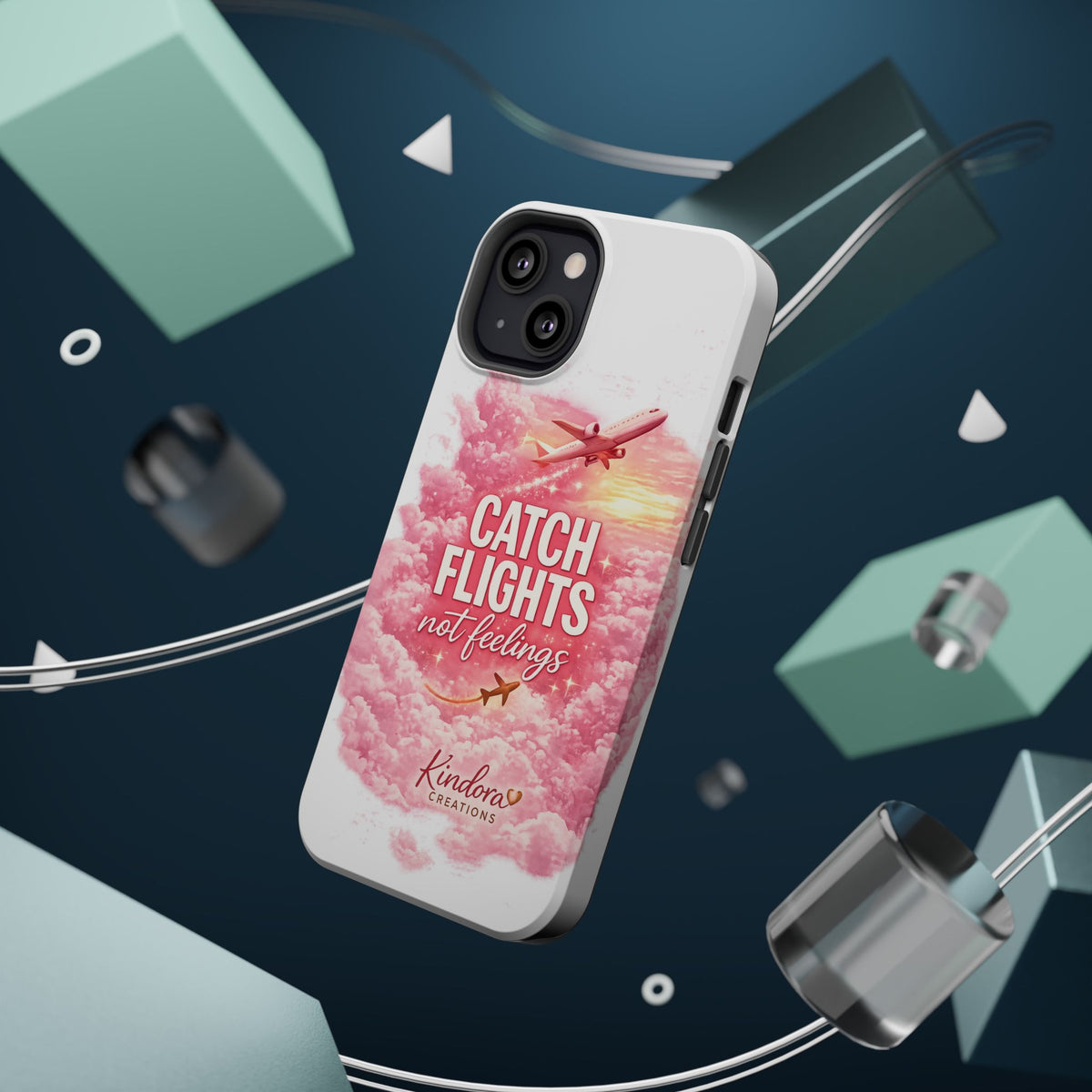 iPhone Case — "Catch Flights Not Feelings" Magnetic Impact-Resistant Travel Phone Case