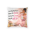 Poly Velvet Pillow - "Protecting My Peace" Inspirational Throw Pillow for Women