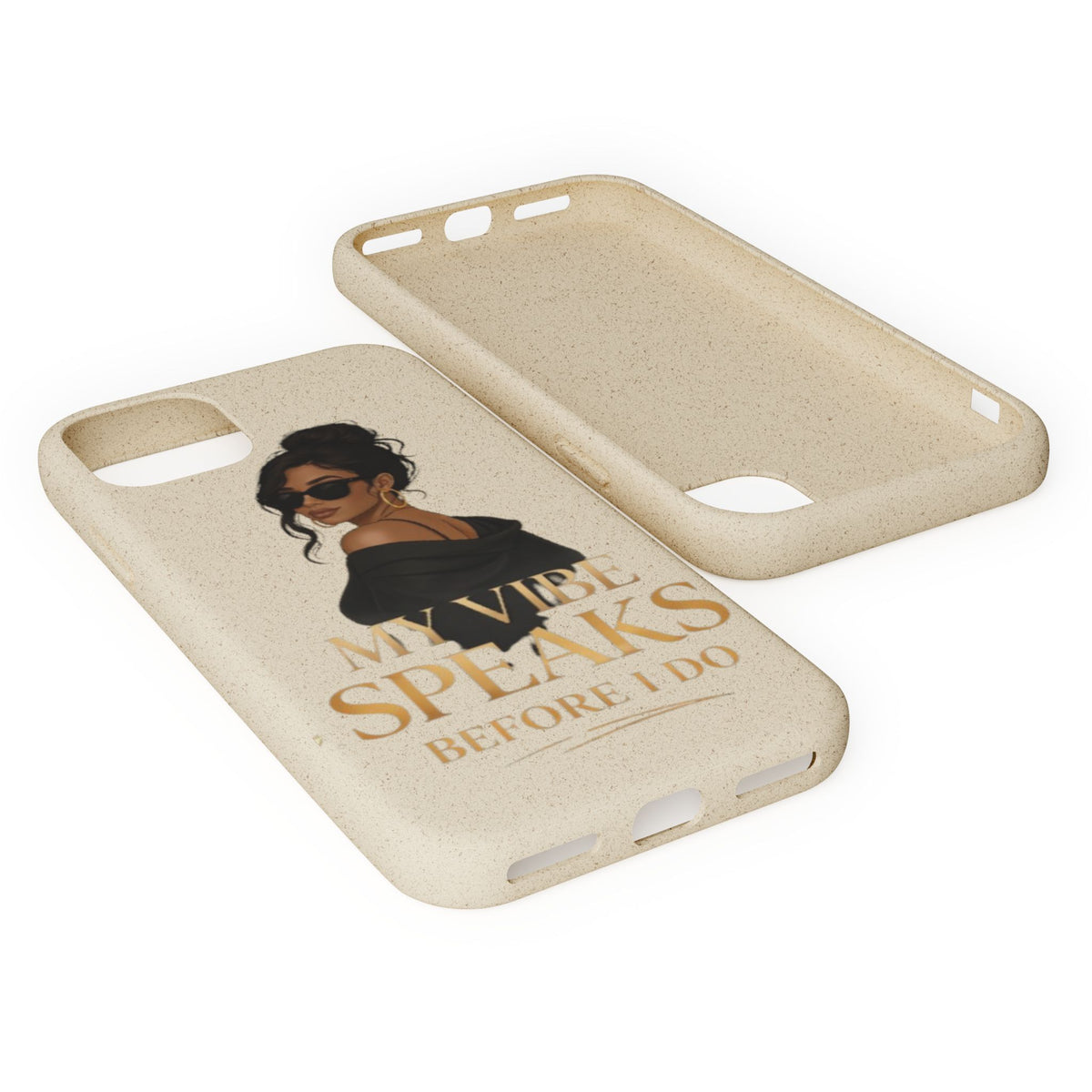 Biodegradable Phone Case — 'My Vibe Speaks Before I Do' Stylish Eco-Friendly Phone Cover