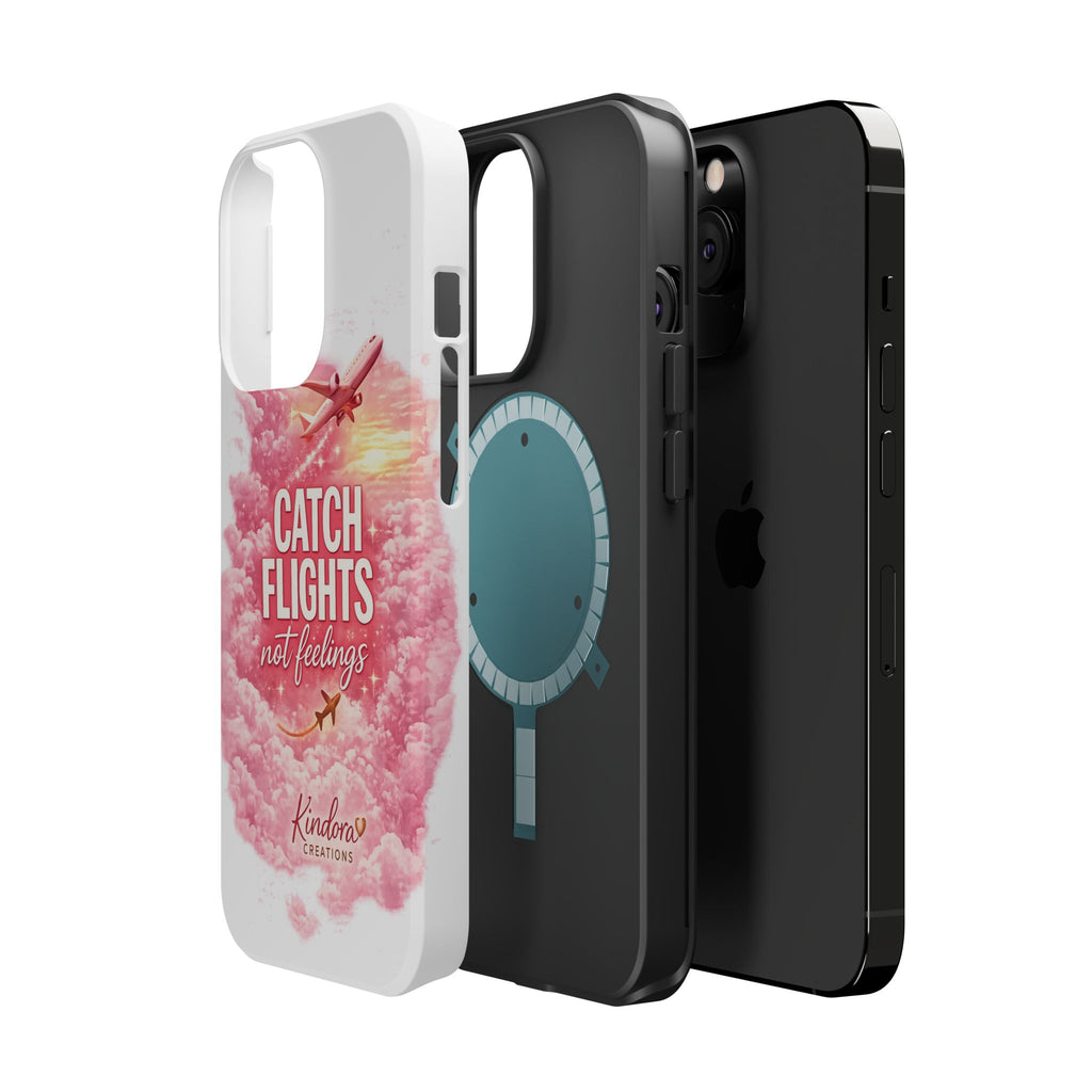 iPhone Case — "Catch Flights Not Feelings" Magnetic Impact-Resistant Travel Phone Case