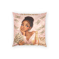 Glam Girl Money Pillow — Poly Velvet Decorative Throw Pillow with Champagne & Cash Design