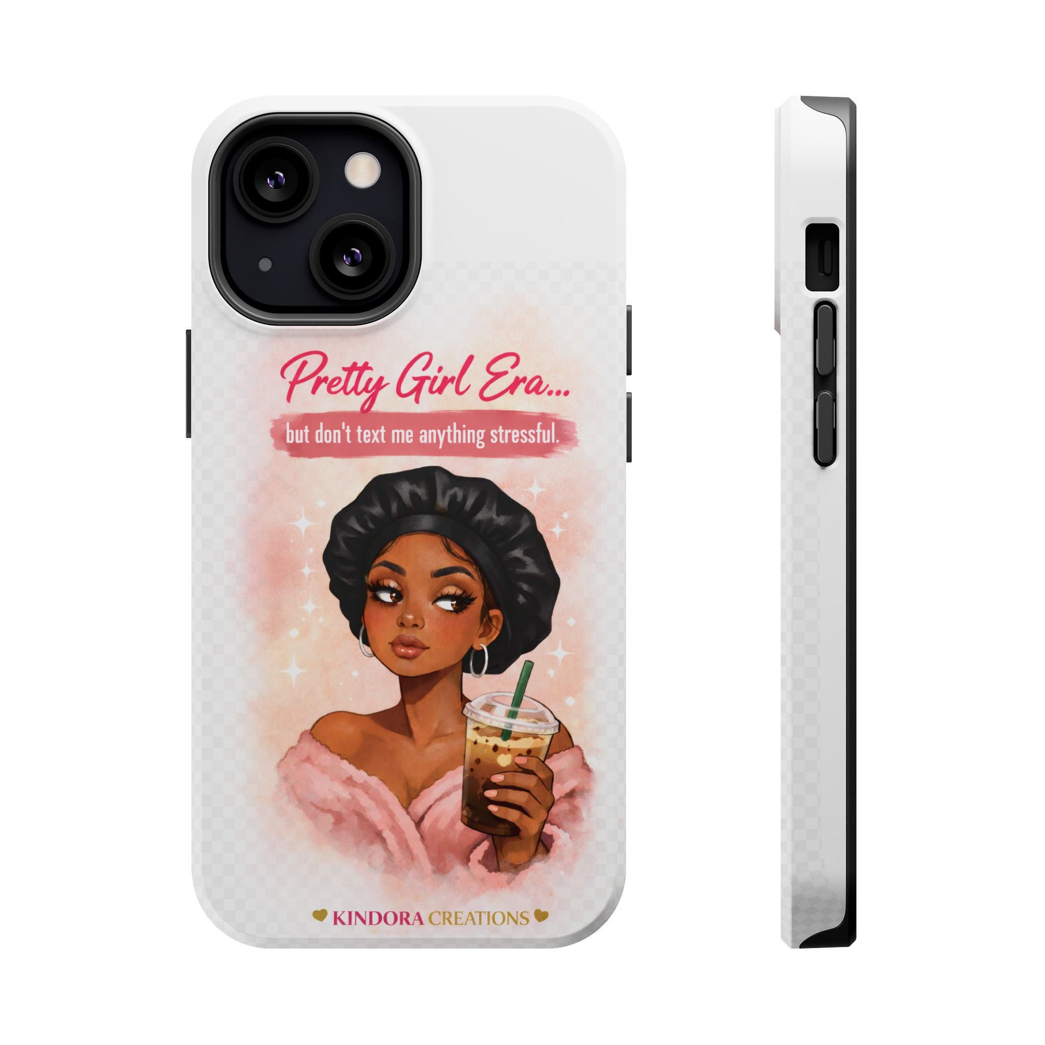 Phone Case — "Pretty Girl Era" Magnetic Impact-Resistant Case (Coffee & Bonnet Design)