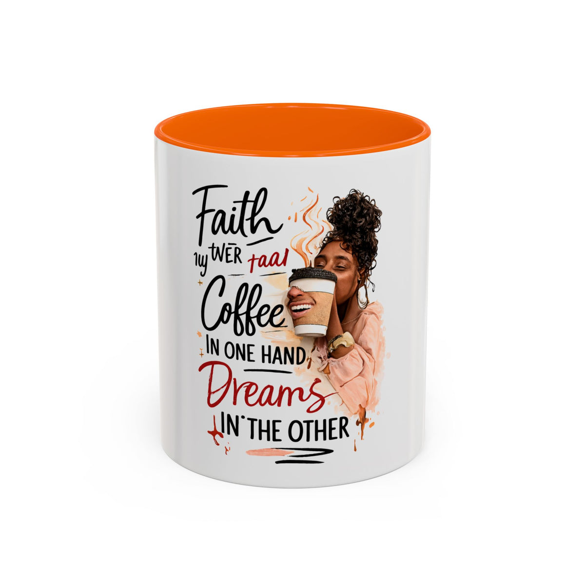 Faith, Coffee & Dreams Accent Mug — Inspirational 11/15oz Coffee Cup