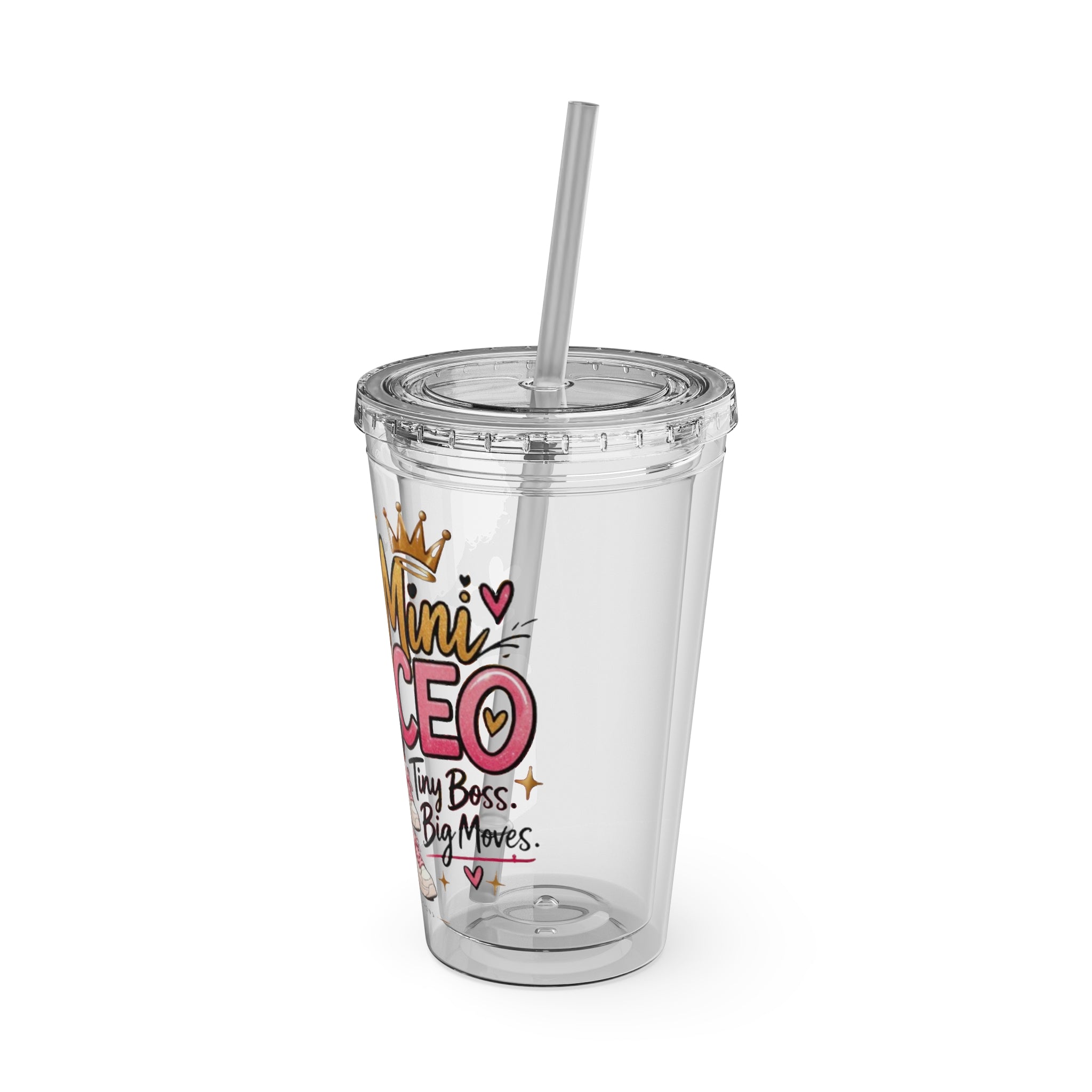 Mini CEO 16oz Tumbler with Straw – Cute Boss Girl Insulated Drink Cup