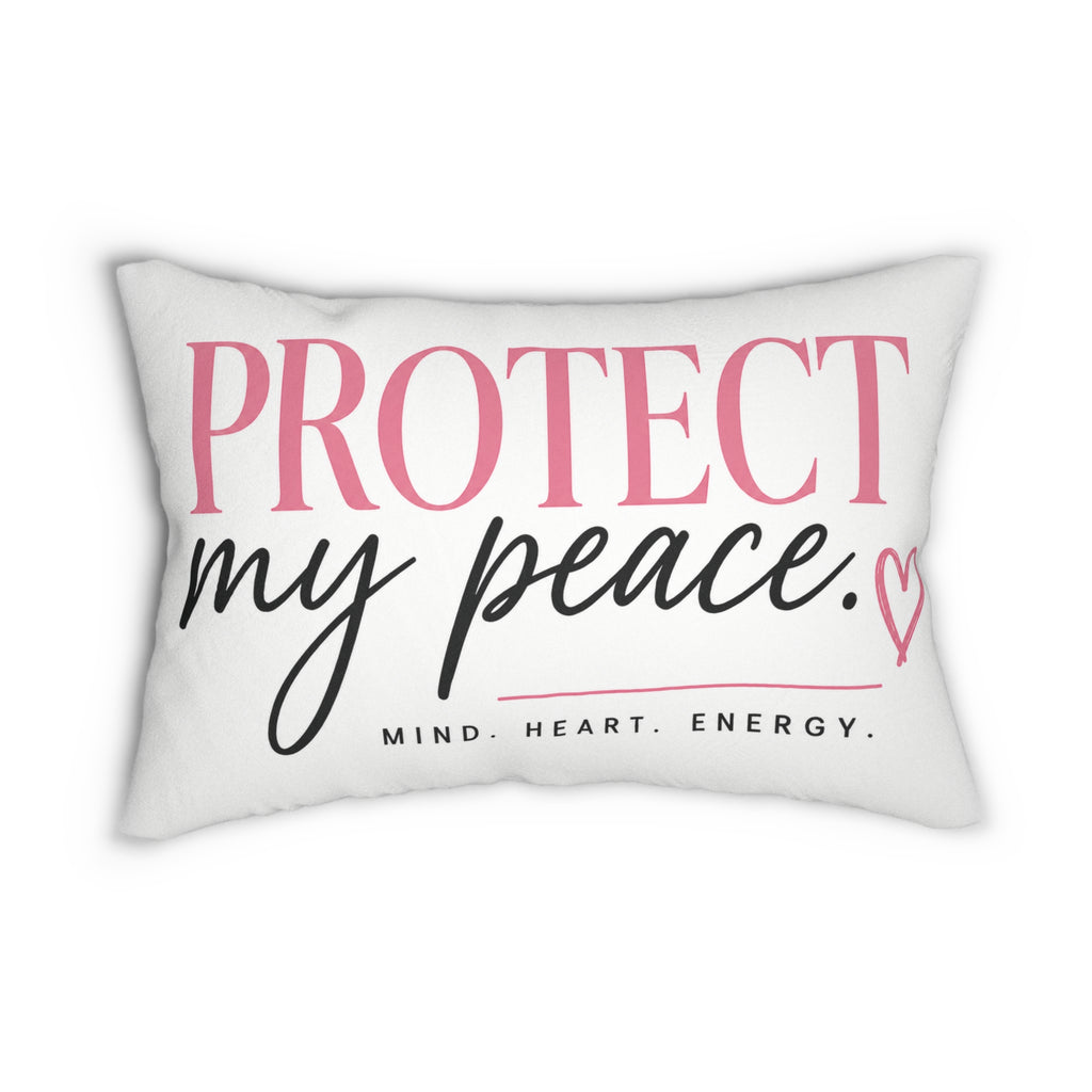 Protect My Peace Decorative Pillow with Matching Lamp | Aesthetic Bedroom Decor Set | Soft Life Room Vibes | Motivational Home Accent