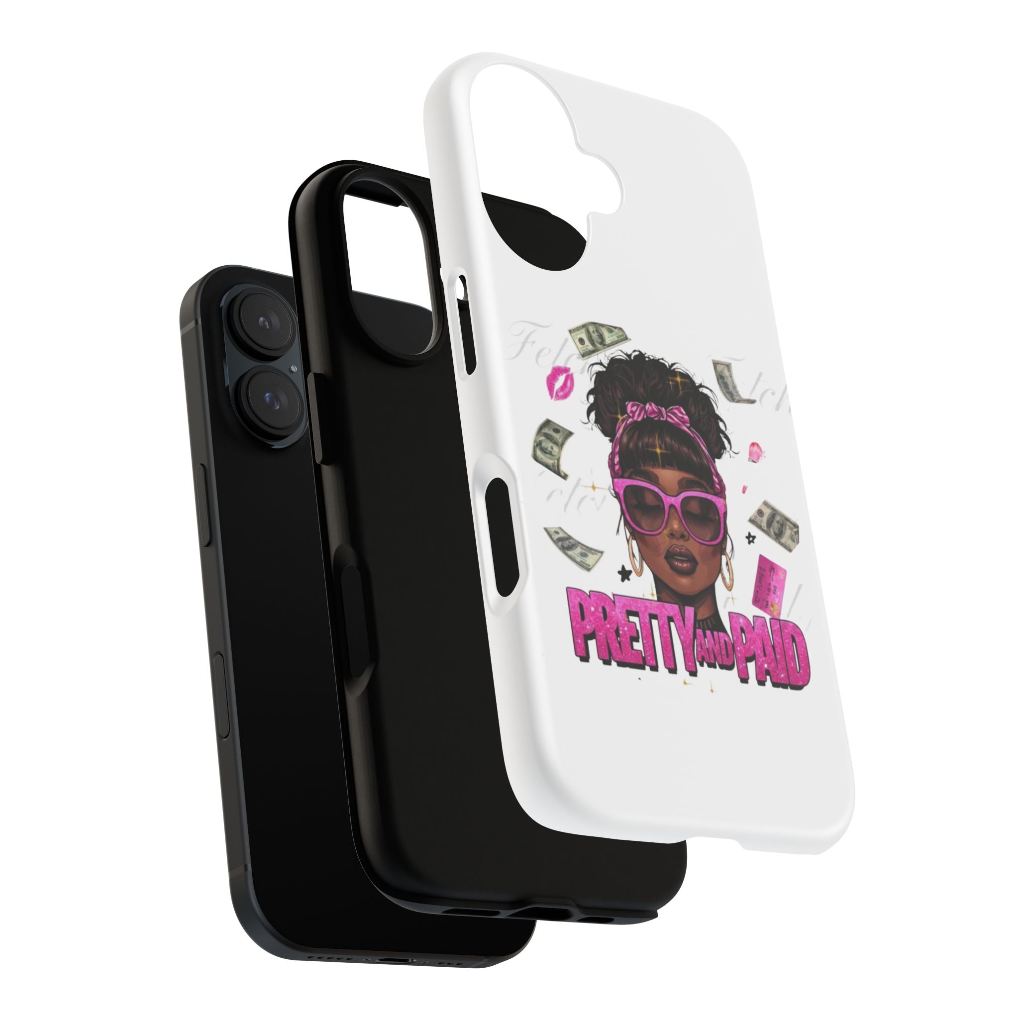Pretty and Paid phone case | Tough Cases, money graphic, pink sunglasses