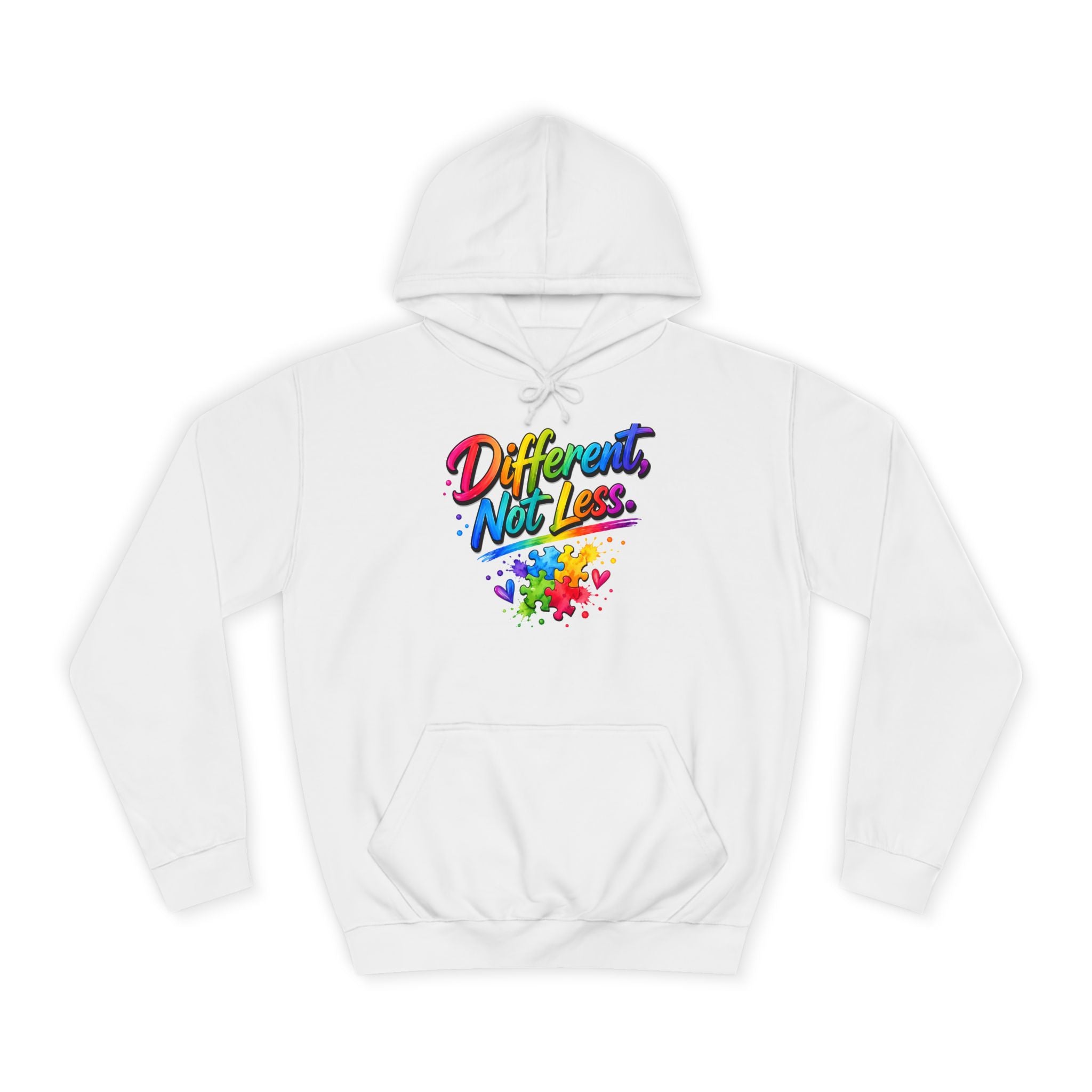 Autism Acceptance Hoodie - "Different, Not Less" Rainbow Infinity Pullover