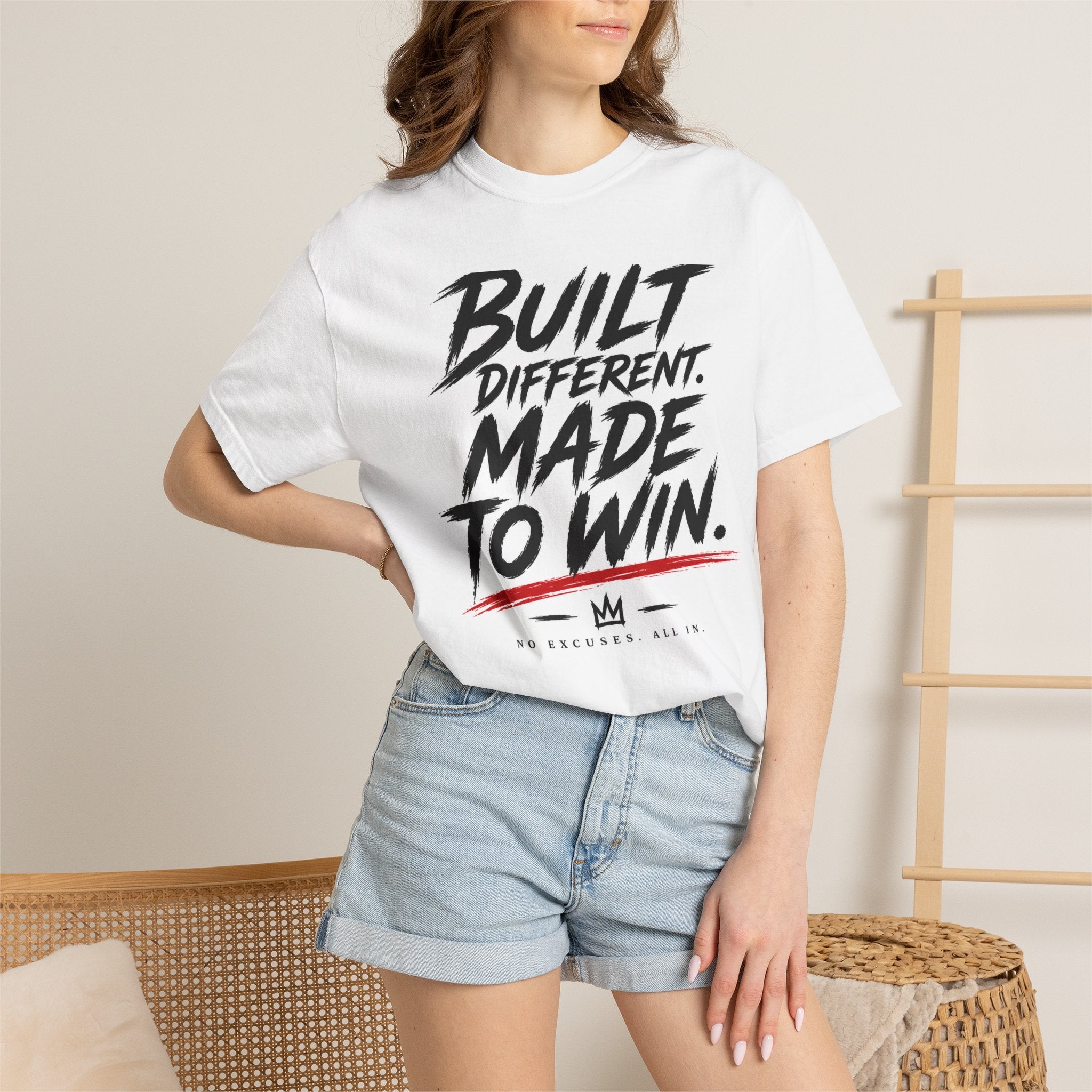 Built Different. Made to Win. T-Shirt — Motivational Graphic Tee