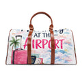 Travel Duffel Bag – "Mentally at the Airport" Waterproof Carry-On with Pink Luggage Design