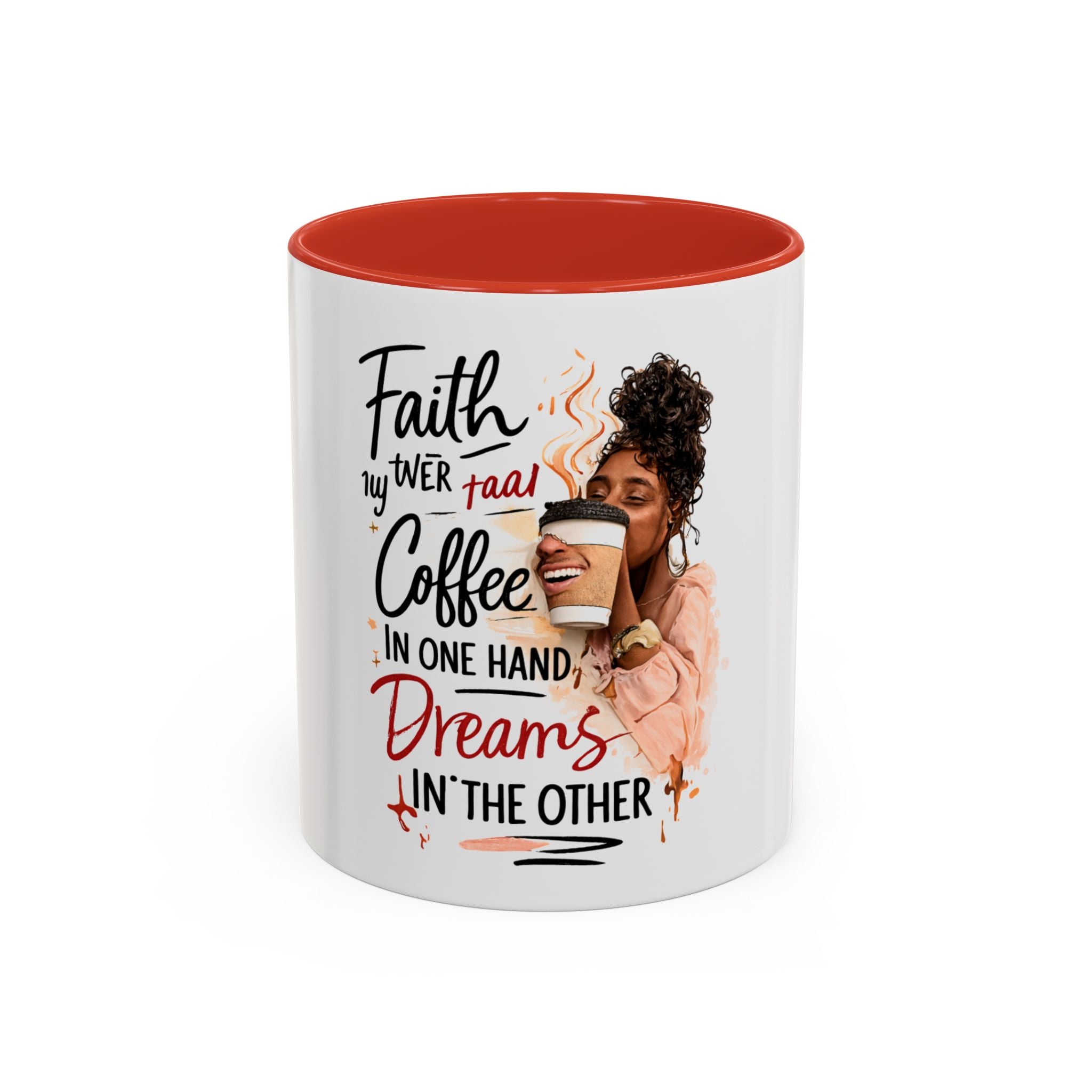 Faith, Coffee & Dreams Accent Mug — Inspirational 11/15oz Coffee Cup