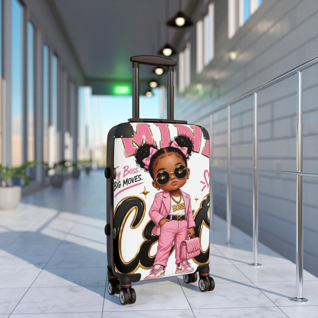Cute Boss Girl Kids Suitcase – Pink Travel Luggage with ‘Boss Moves’ Design