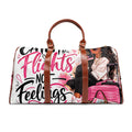 Weekender Travel Bag — 'Catch Flights Not Feelings' Pink Luggage Duffle
