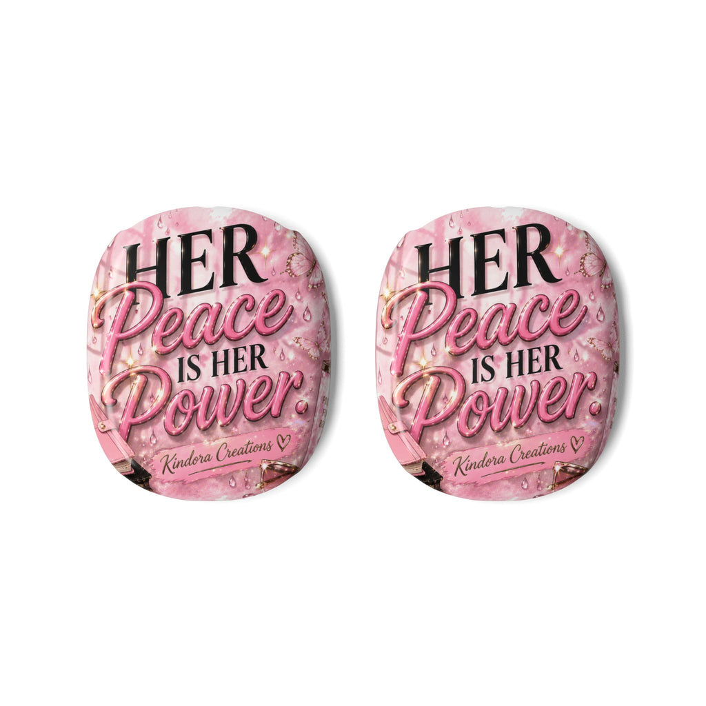 Her Peace Is Her Power AirPod Max Covers — Feminine Pink Inspirational Headphone Skins