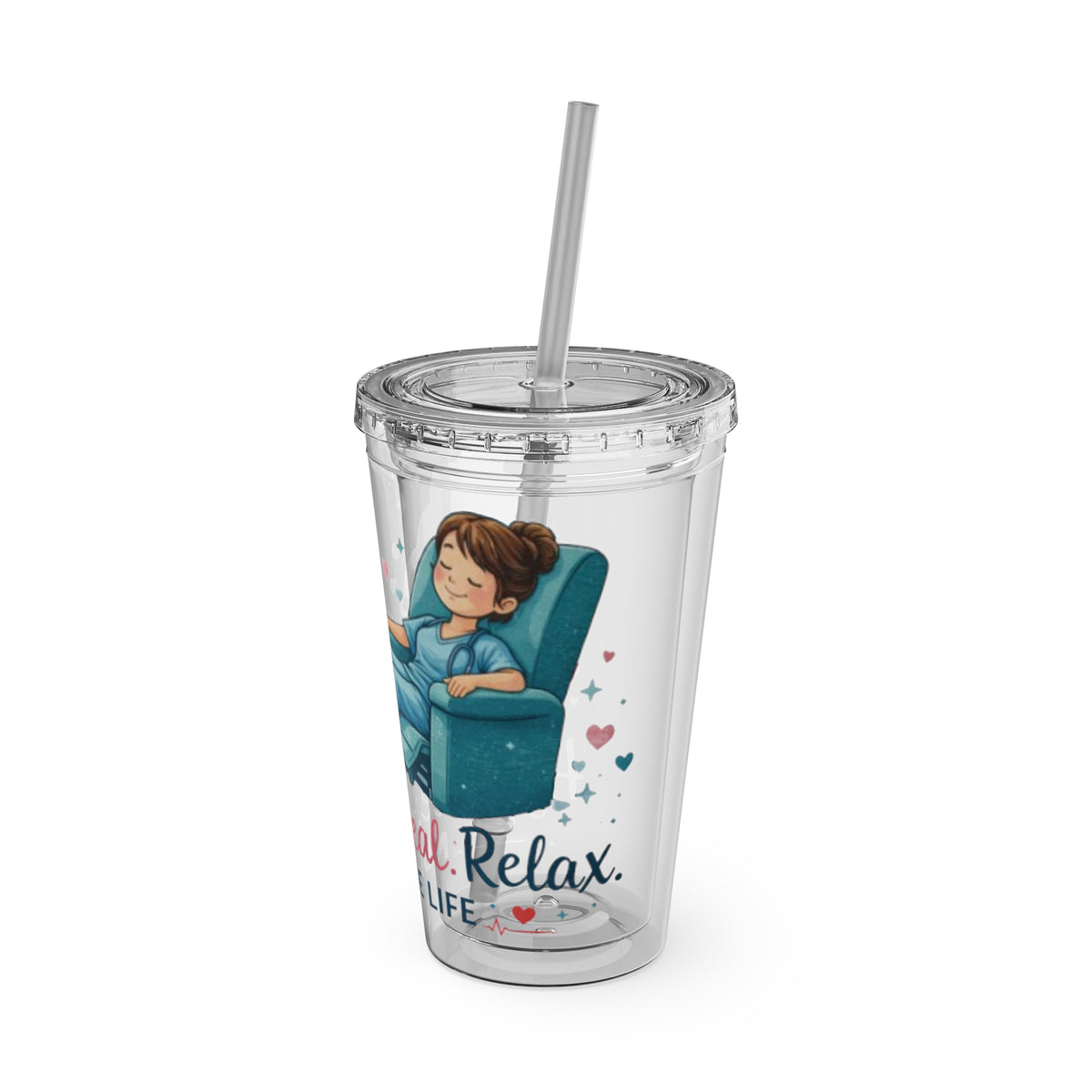 Hydrate Heal Repeat Nurse Life Tumbler | 16oz Straw Cup