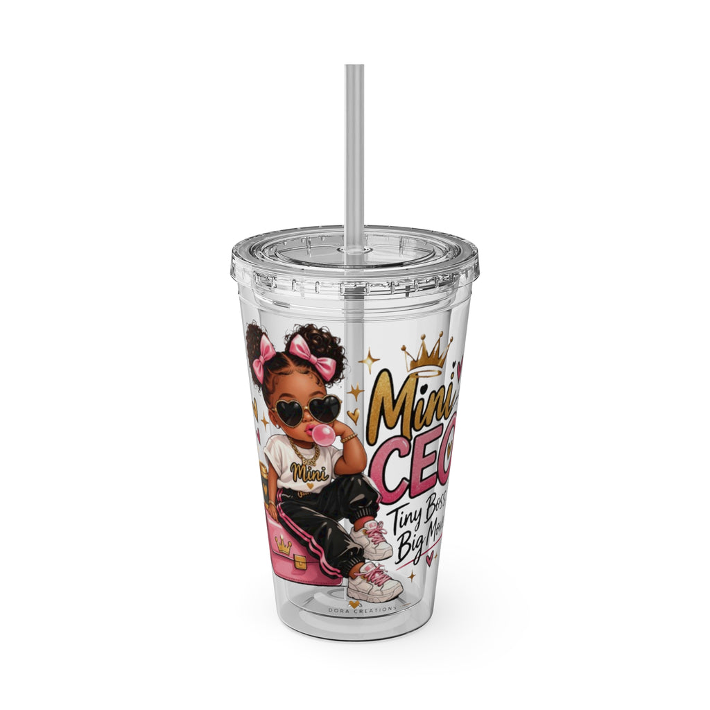 Mini CEO 16oz Tumbler with Straw – Cute Boss Girl Insulated Drink Cup