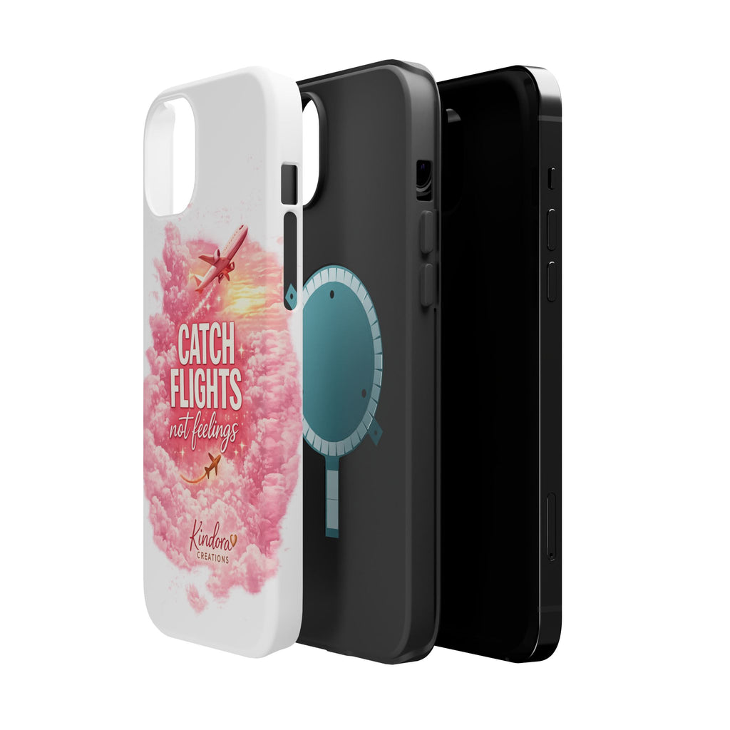 iPhone Case — "Catch Flights Not Feelings" Magnetic Impact-Resistant Travel Phone Case