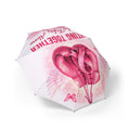 Foldable Umbrella — Pink Flamingo Heart Design (Semi-Automatic)