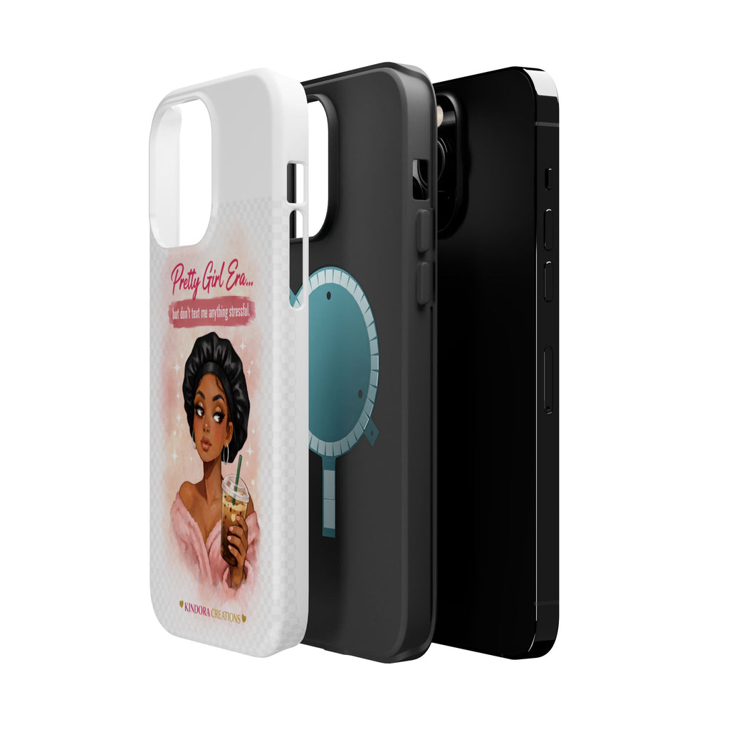 Phone Case — "Pretty Girl Era" Magnetic Impact-Resistant Case (Coffee & Bonnet Design)