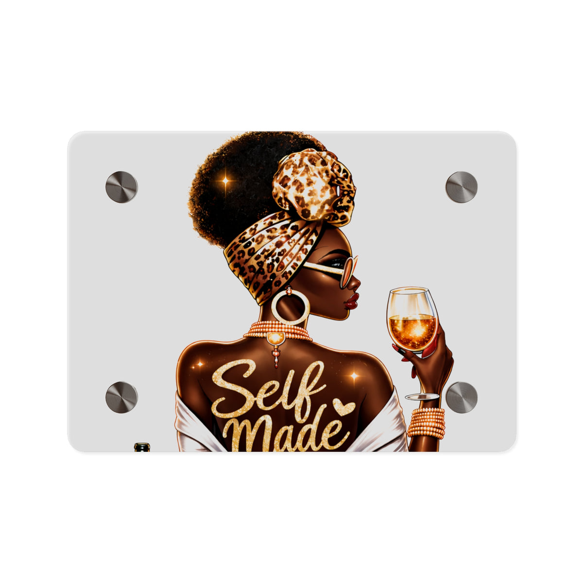 Self Made Woman Acrylic Wall Art Panel – Empowering Black Queen Home Decor
