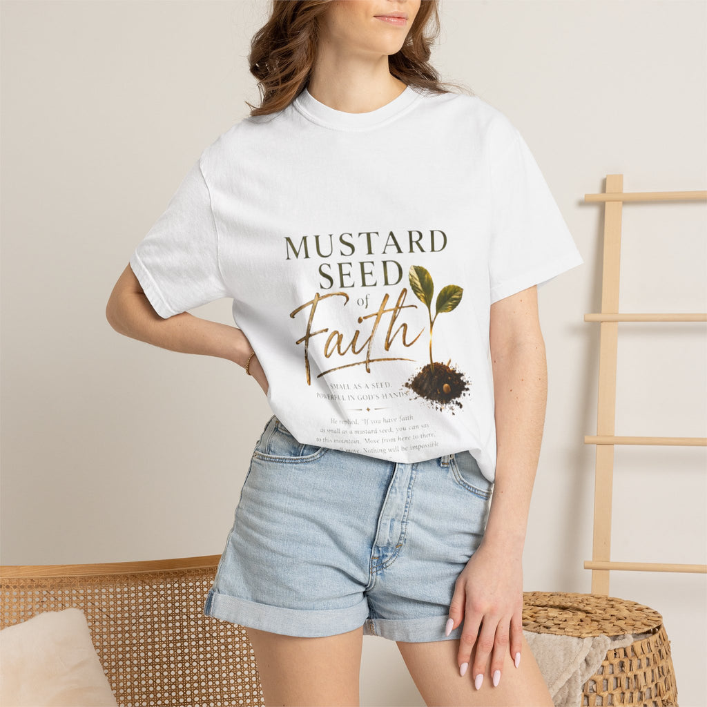 Mustard Seed of Faith T-Shirt — Inspirational Christian Scripture Tee (Matthew 17:20)