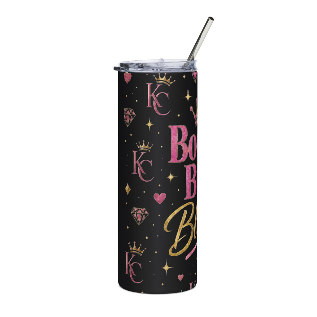 Booked Busy Blessed Tumbler ✨ | Black & Pink Luxury Aesthetic Cup | Insulated Travel Mug (20oz)