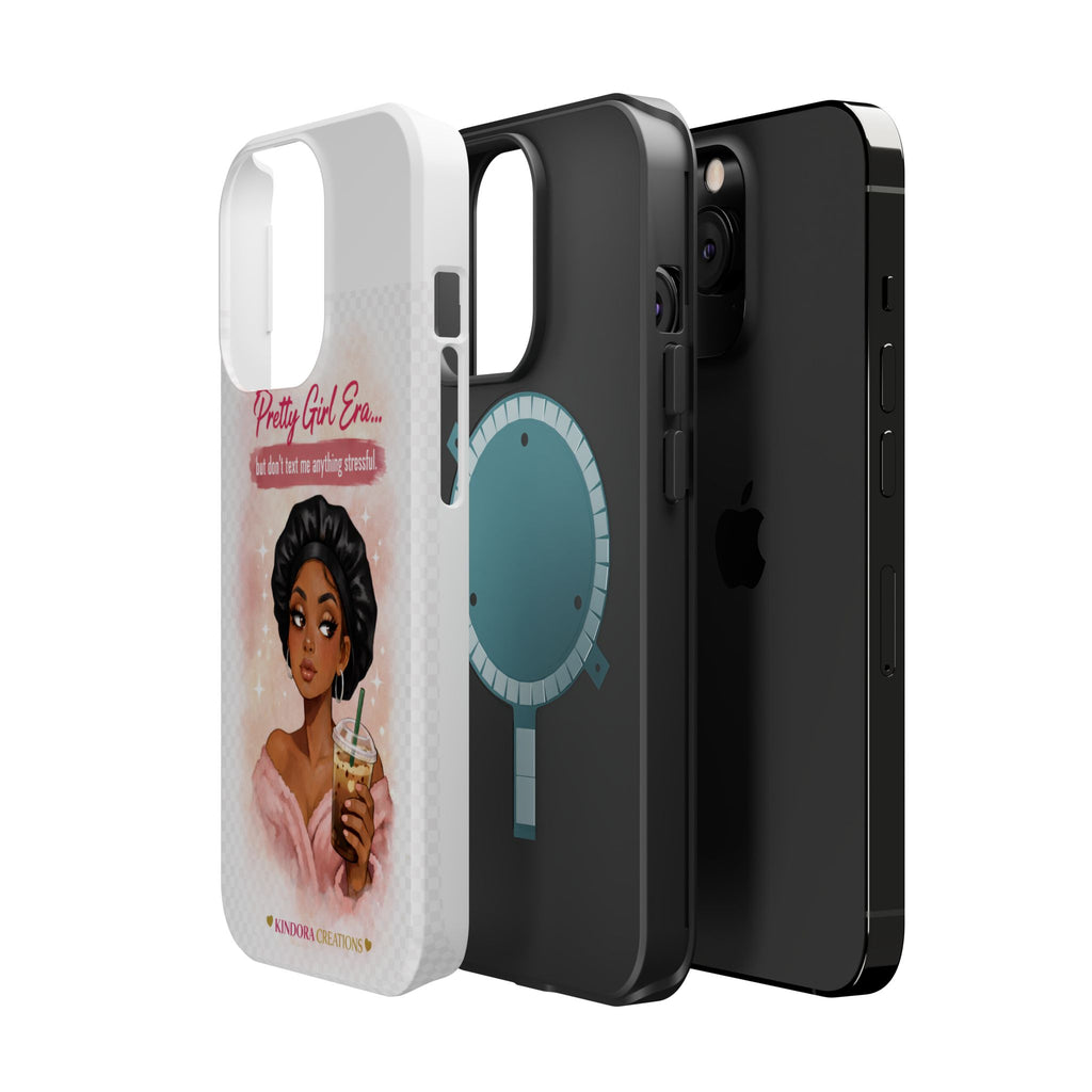 Phone Case — "Pretty Girl Era" Magnetic Impact-Resistant Case (Coffee & Bonnet Design)