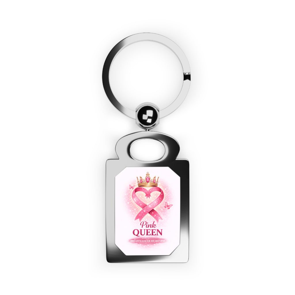 Pink Queen Rectangle Photo Keyring – Crown Heart Photo Keychain