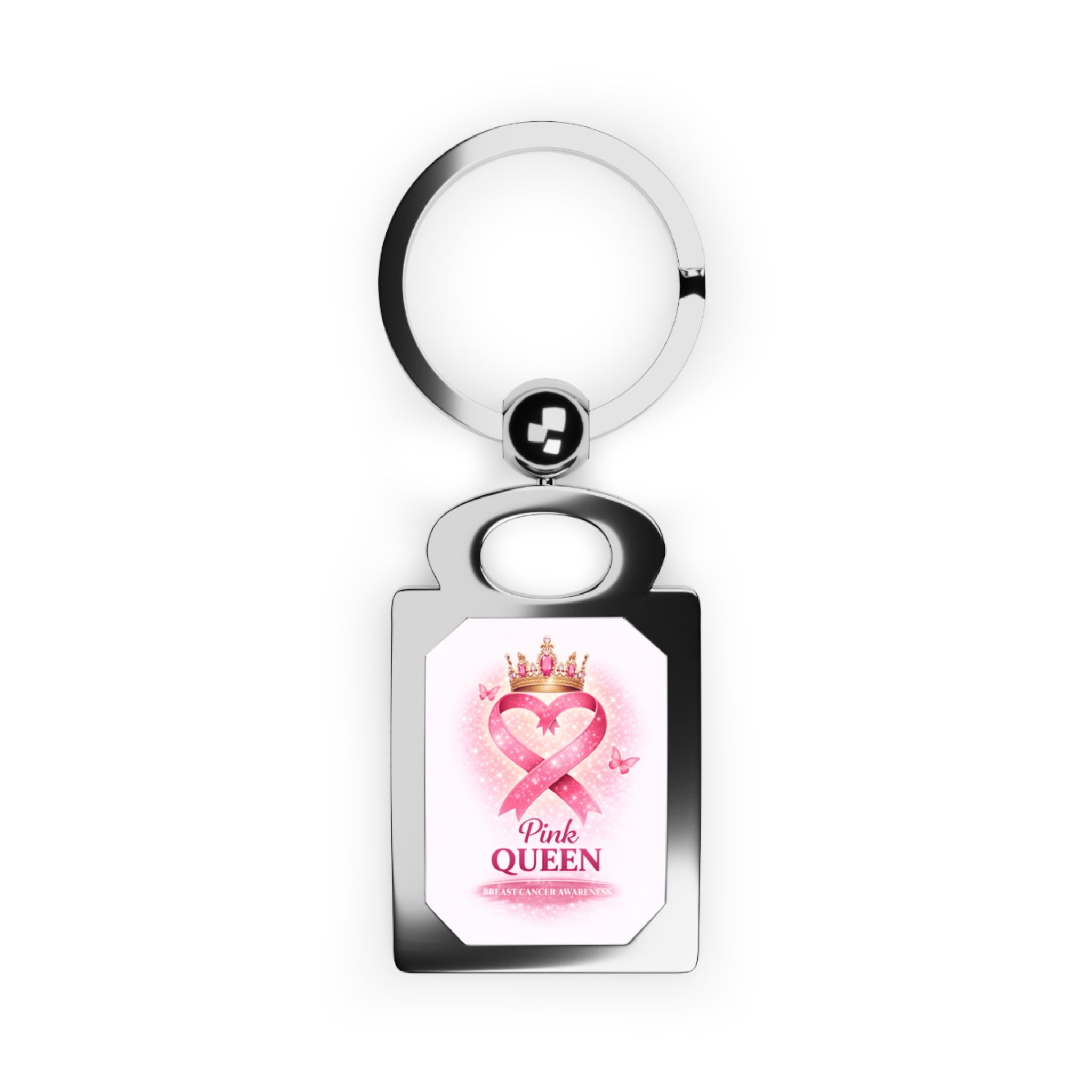 Pink Queen Rectangle Photo Keyring – Crown Heart Photo Keychain