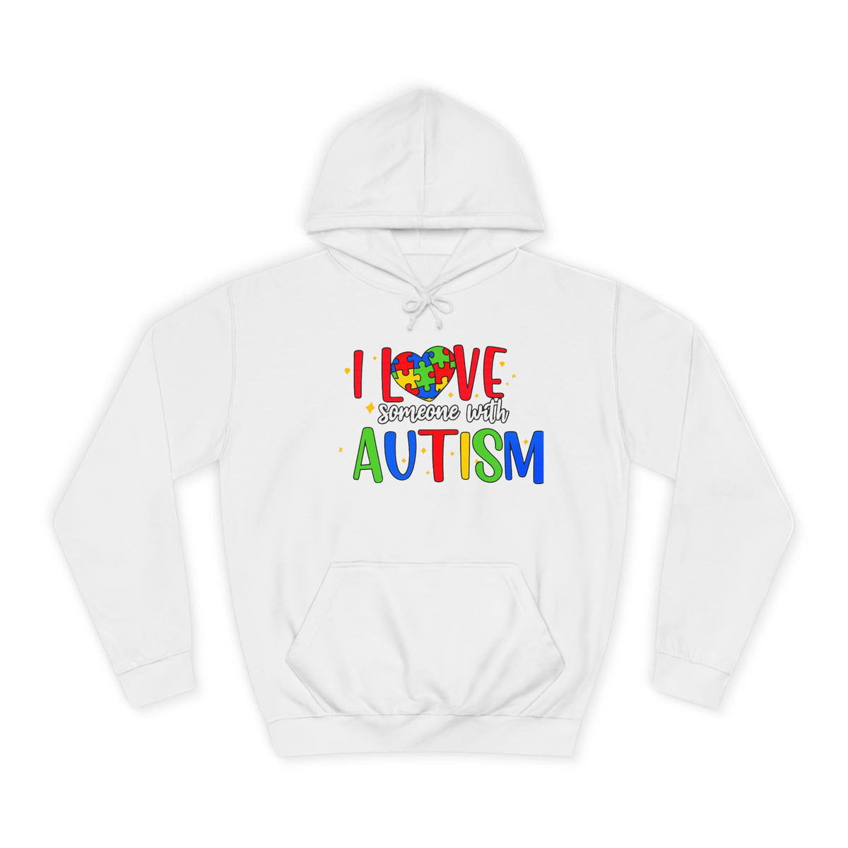 Autism Awareness Hoodie - "I Love Someone With Autism" Colorful Puzzle Heart Sweatshirt