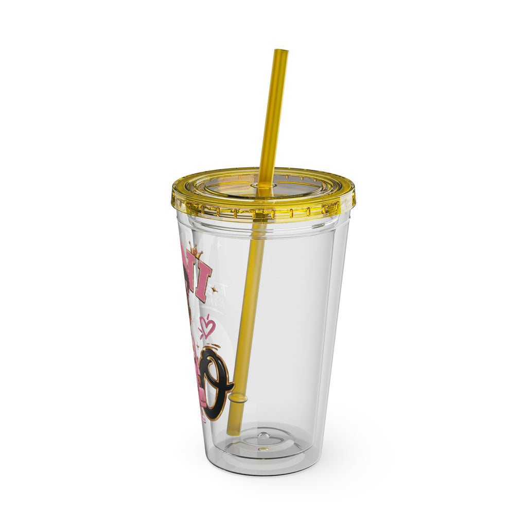 Mini CEO 16oz Tumbler with Straw – Cute Pink Boss Baby Drink Cup