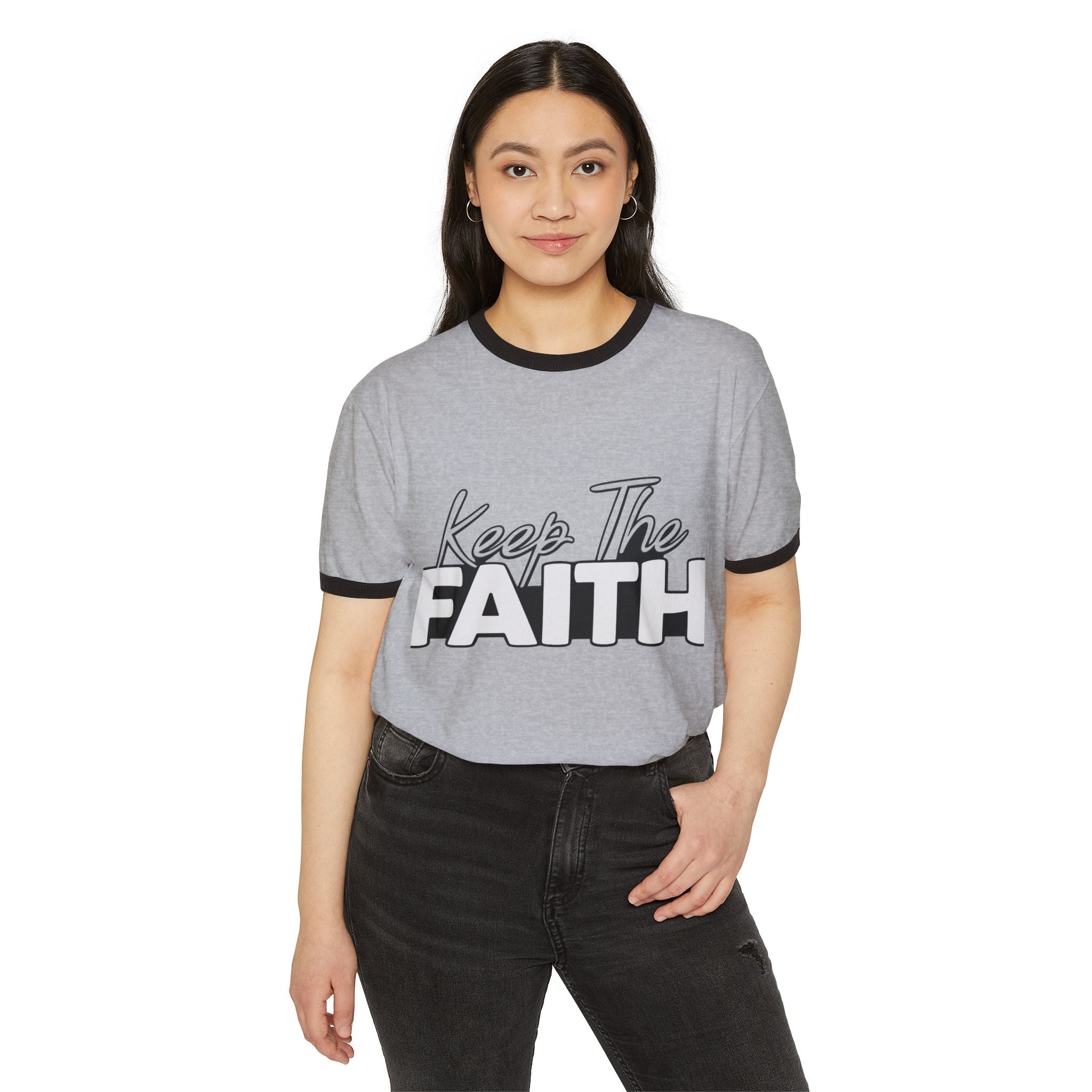 Keep The Faith Ringer Tee — Vintage-Inspired Inspirational T-Shirt