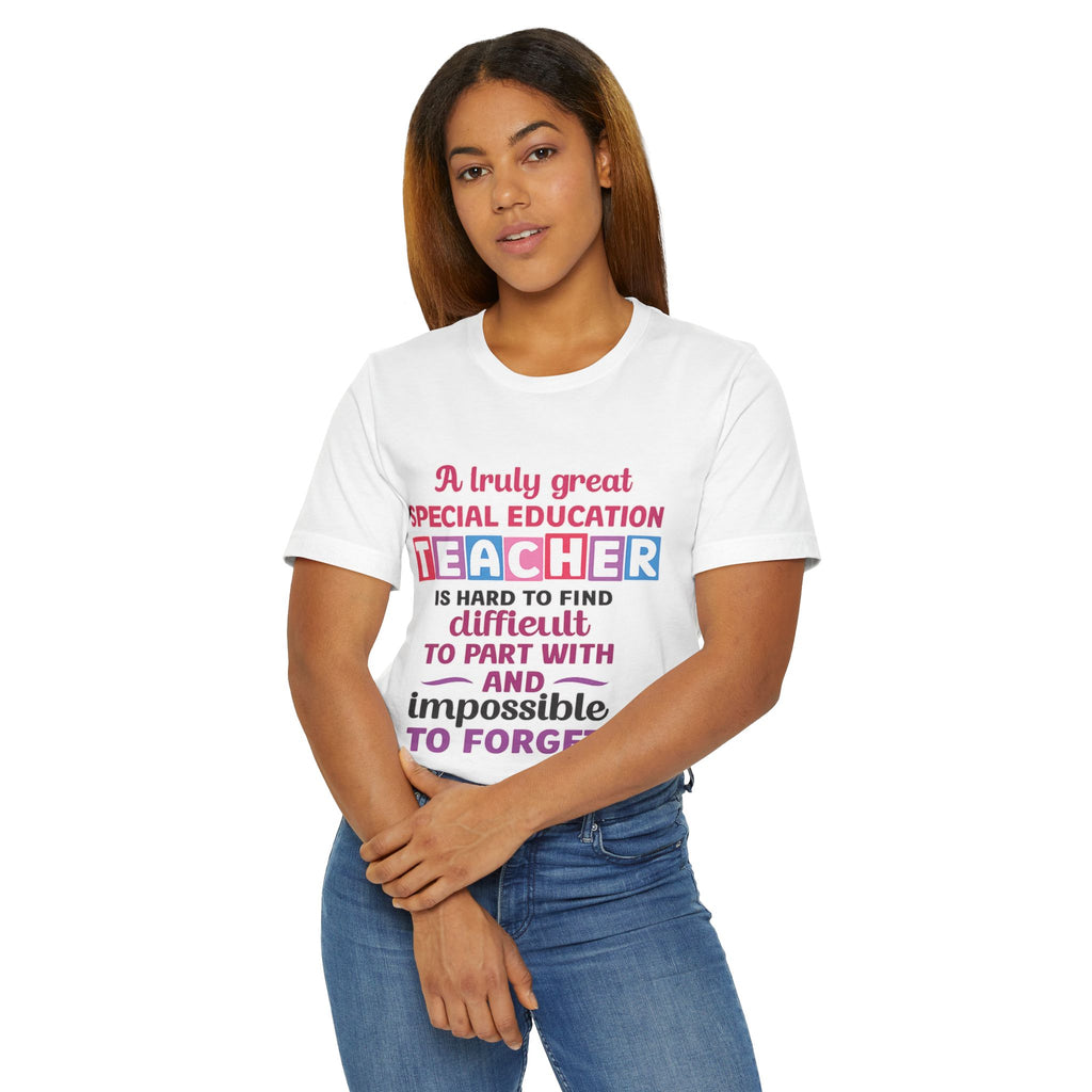 Special Education Teacher T-Shirt – "A Truly Great Special Education Teacher" with Isaiah 54:13 Back