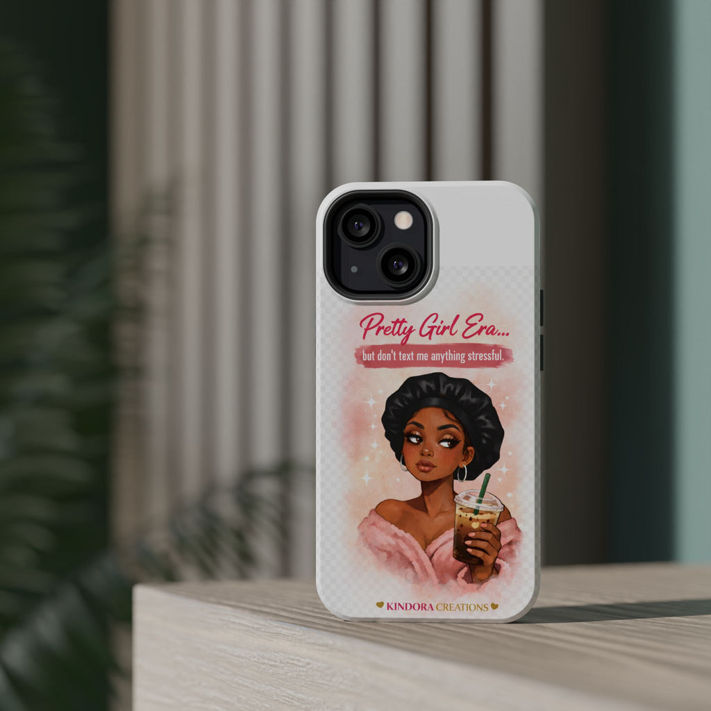 Phone Case — "Pretty Girl Era" Magnetic Impact-Resistant Case (Coffee & Bonnet Design)
