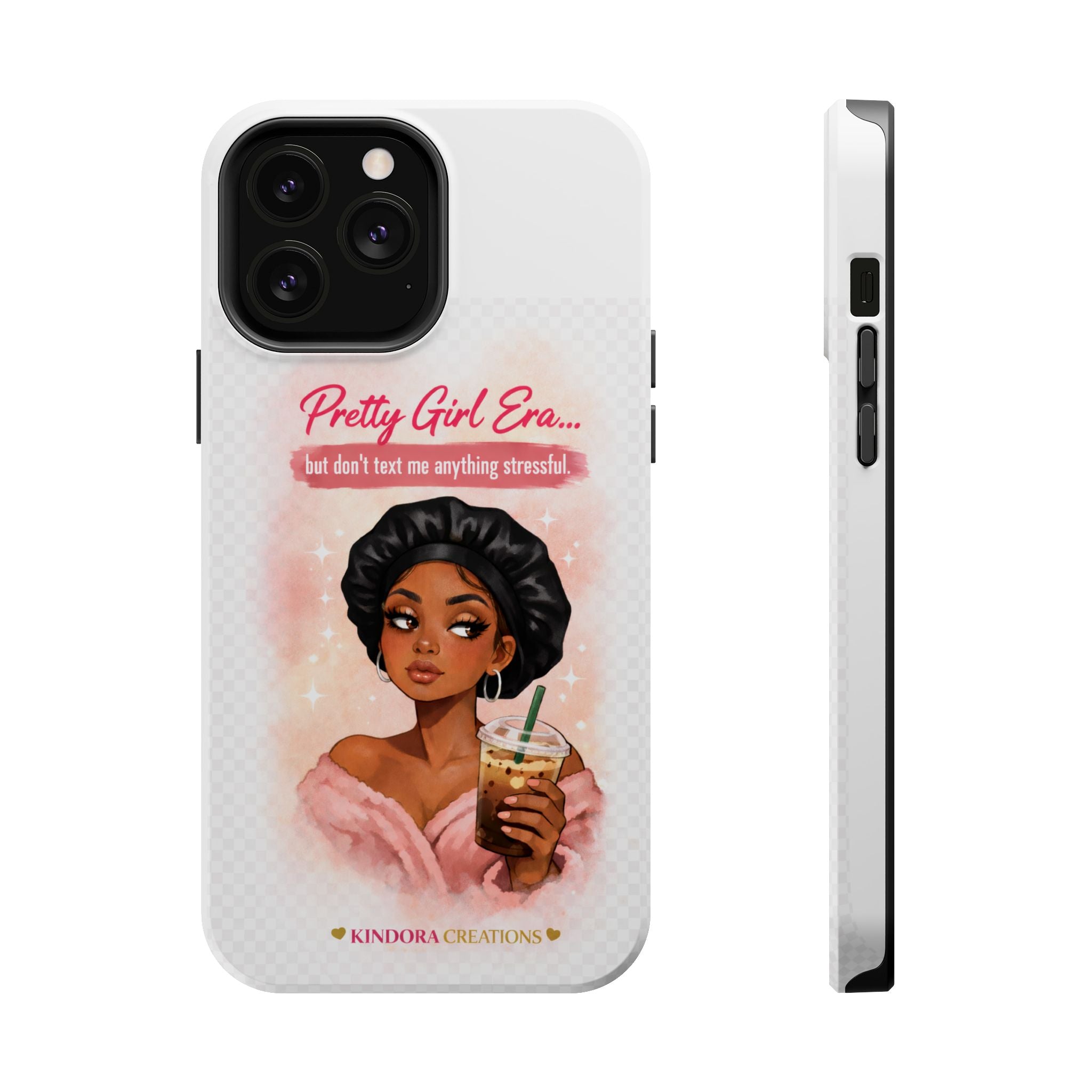 Phone Case — "Pretty Girl Era" Magnetic Impact-Resistant Case (Coffee & Bonnet Design)