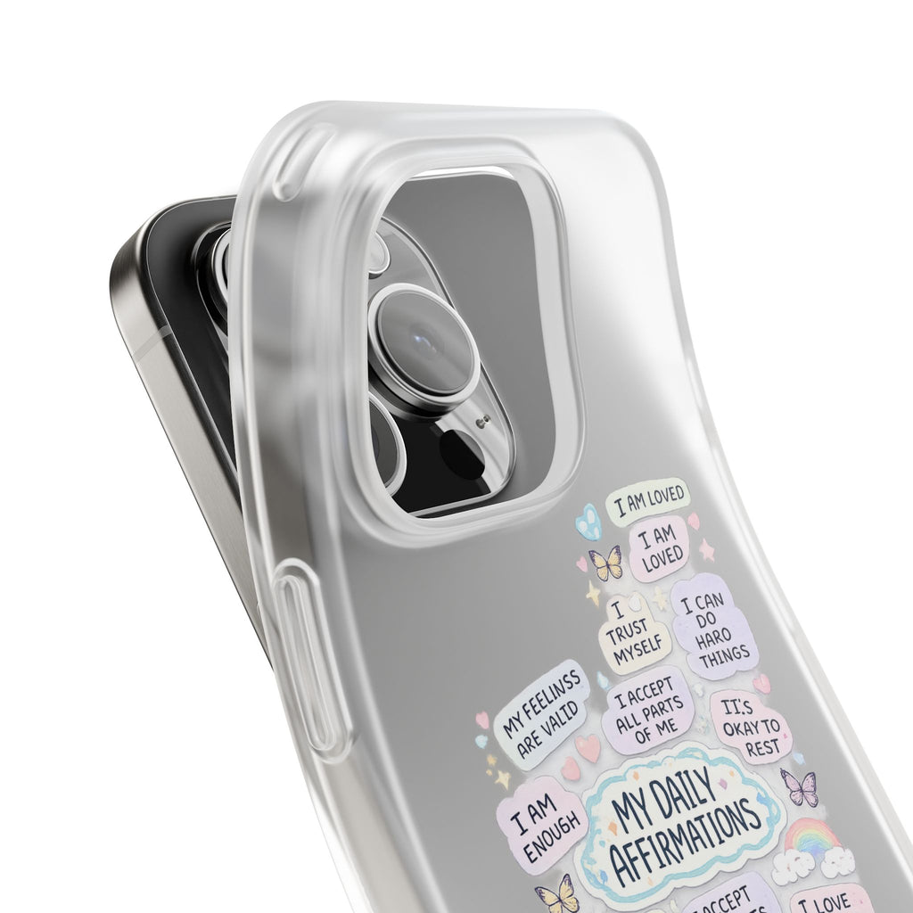 Daily Affirmations Flexi Case | Positive Quotes Phone Case, Self-Love Stickers Design