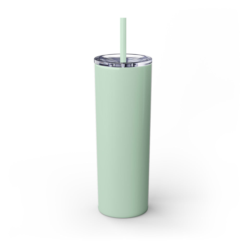 Skinny Tumbler - "Self Made" Afrocentric Woman Wine Glass Design, 20oz Straw Tumbler